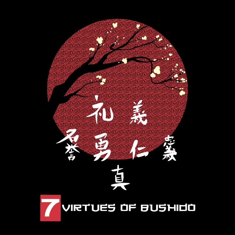 Sieben Tugenden der Samurai japanische Schrift