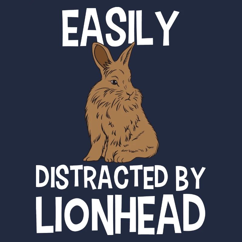 Easily Distracted By Lionhead Funny Rabbit Easter