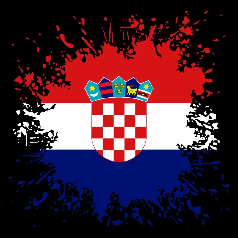 Croatia flag color splashes