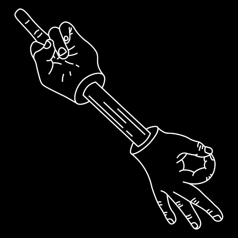 Mittelfinger Reingeschaut (Weiß) !