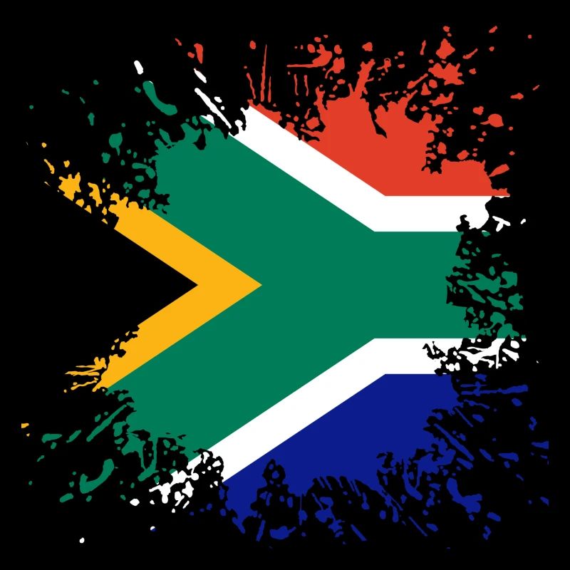 Südafrika Flagge Farbspritzer