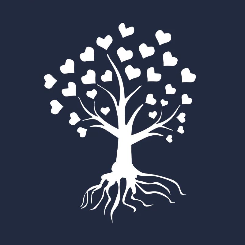 Tree with hearts (white)