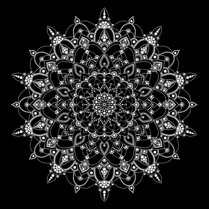 Mandala en pointillé blanc