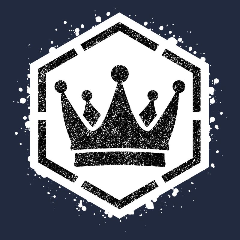 Sponge stencil Crown inside octagon