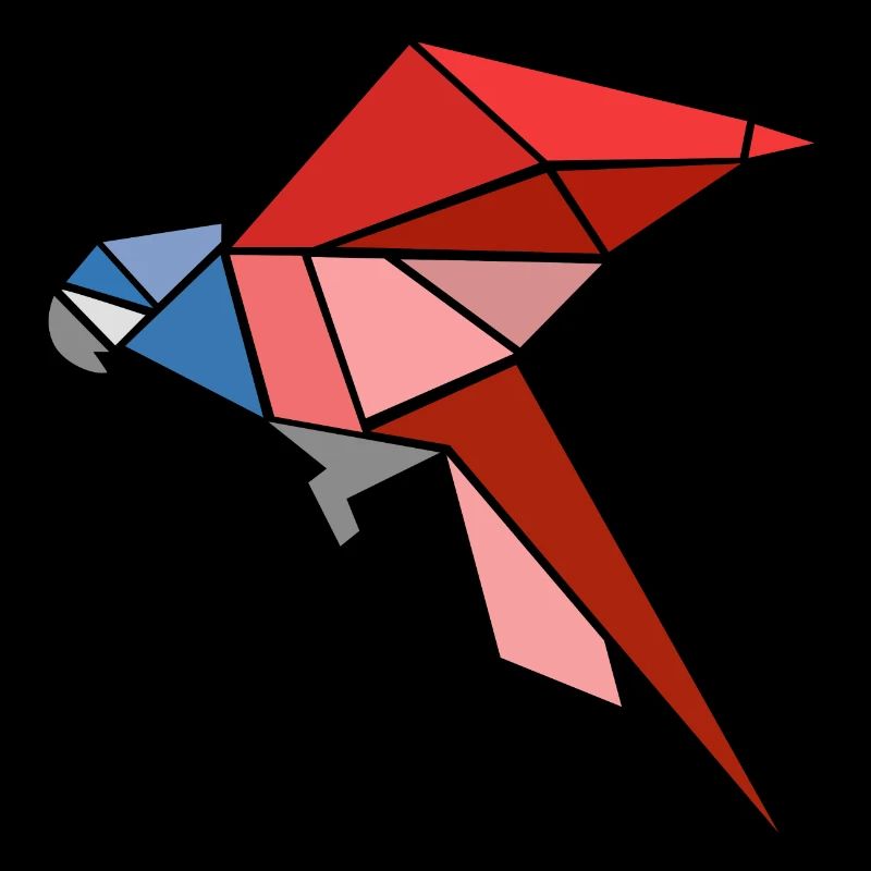 Origami Papagei Illustration Geschenkidee