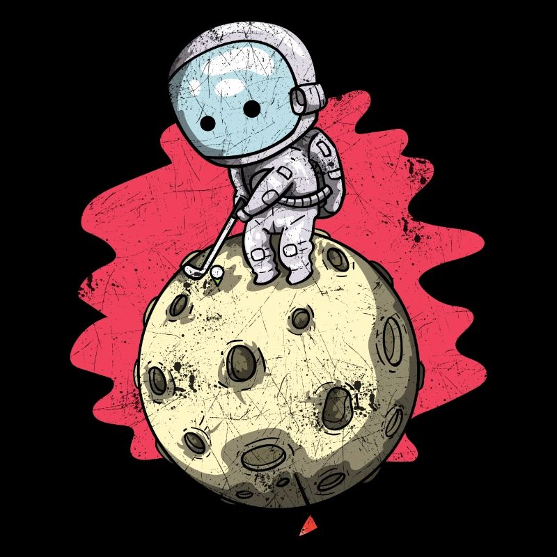 GOLF GOLFER MOON SPACE ASTRONAUT MOTIFS GESCHNEK