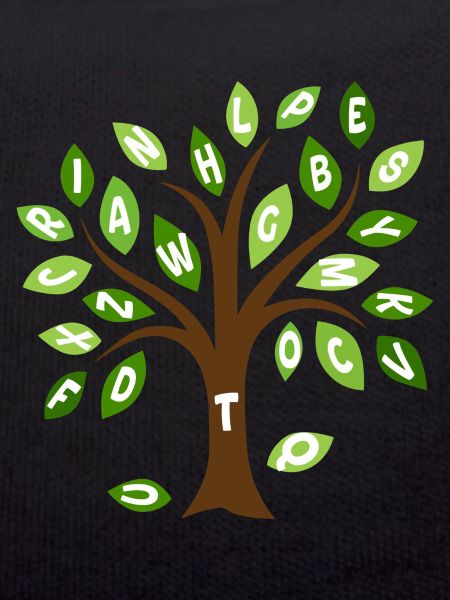 Alphabet leaf tree