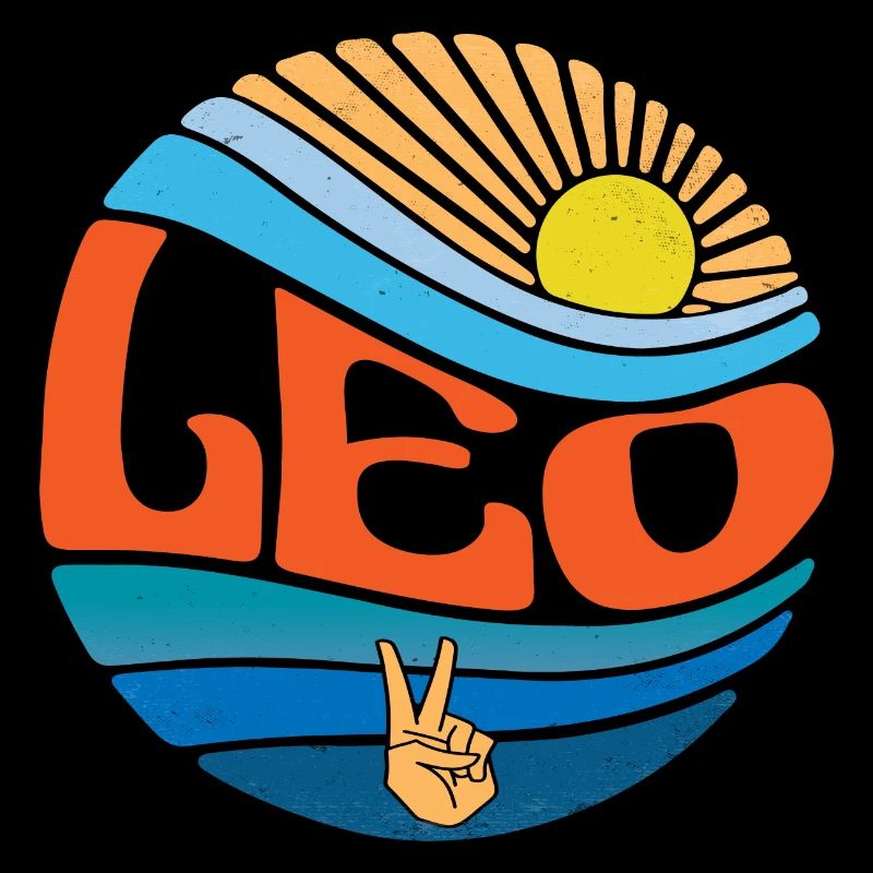 Leo Hemd Vintage Sunset Leo Groovy Tie Dye