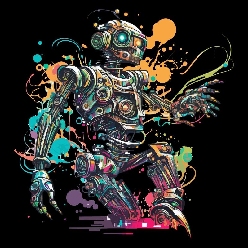 Fantasy Robot in Funk Art Style