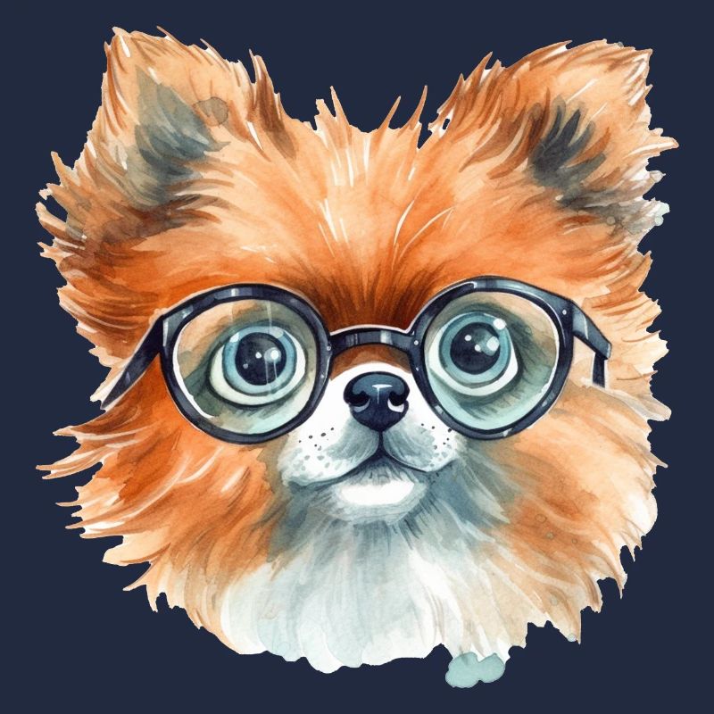 Dessin à l’aquarelle miniature de Spitz