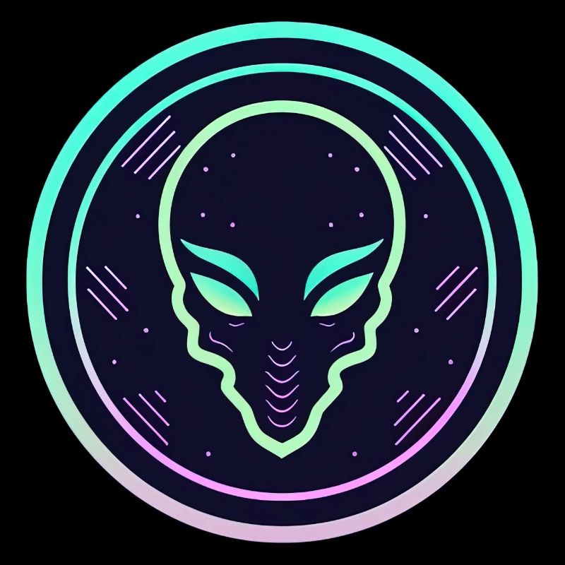 Alien neon logo