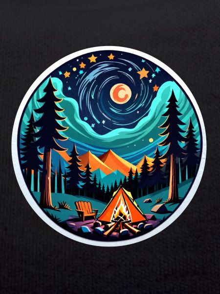 Camping, tent and campfire