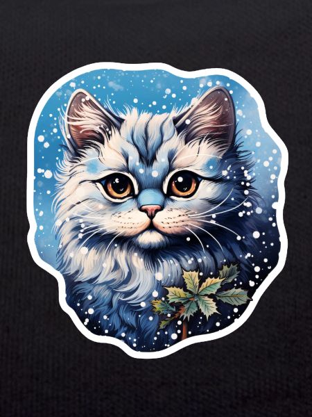 Cat in snowfall