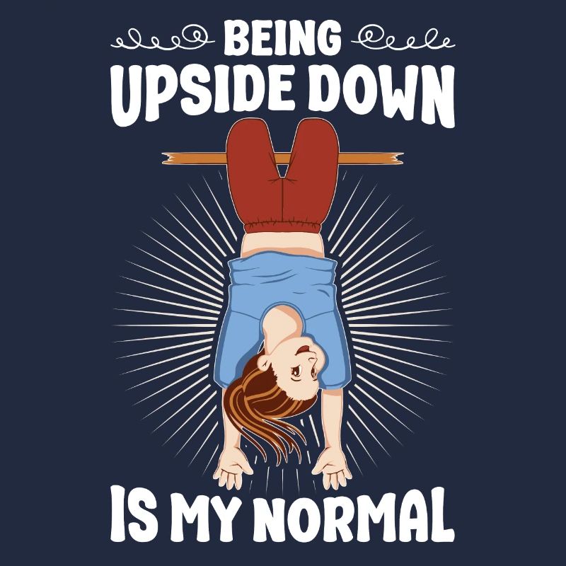 Gymnast on the bar - upside down is normal