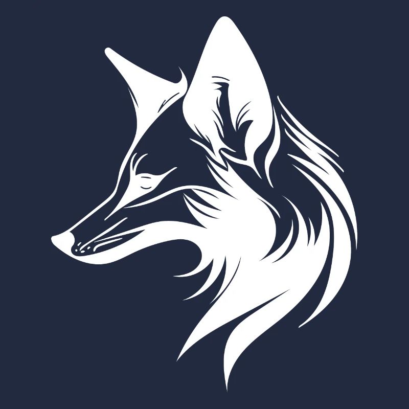 Fox portrait in flowing lines Style