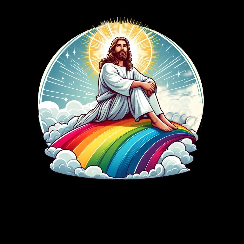 Jesus on rainbow