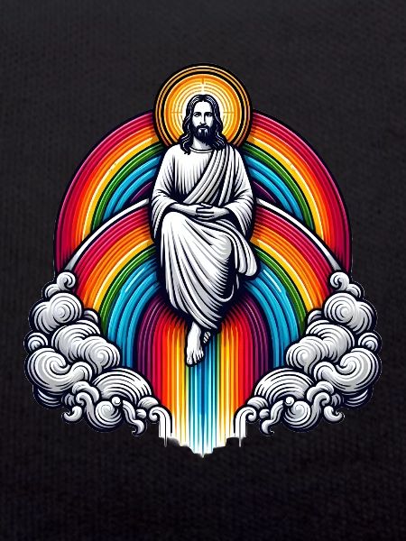 Jesus on a rainbow