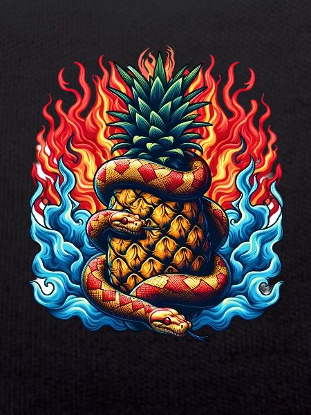 Snake around a pineapple