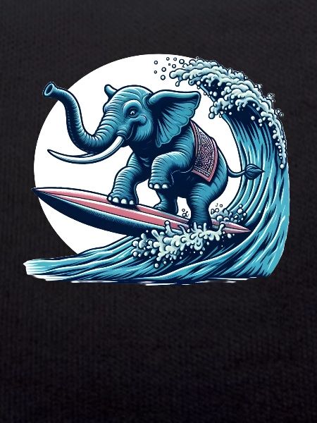 Surfing elephant