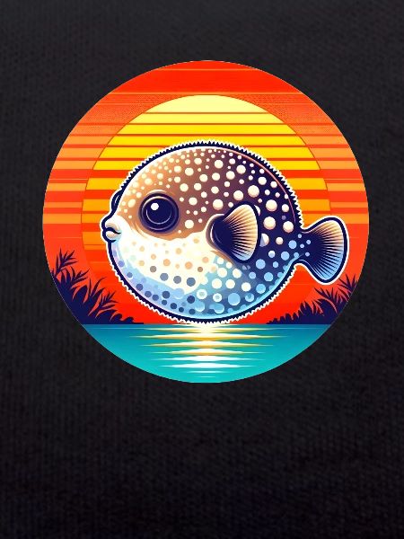 Puffer fish at sunset