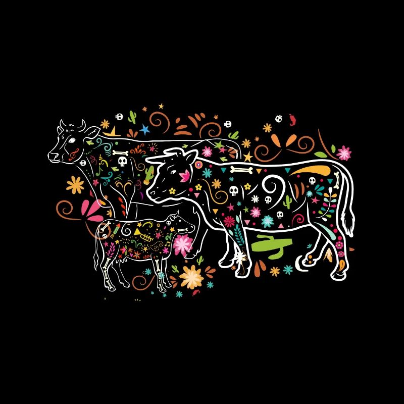 Vache animal vache ferme cadeau · fleurs