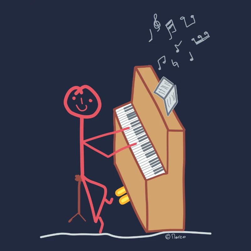 Frau spielt Klavier Strichmännchen Konzert
