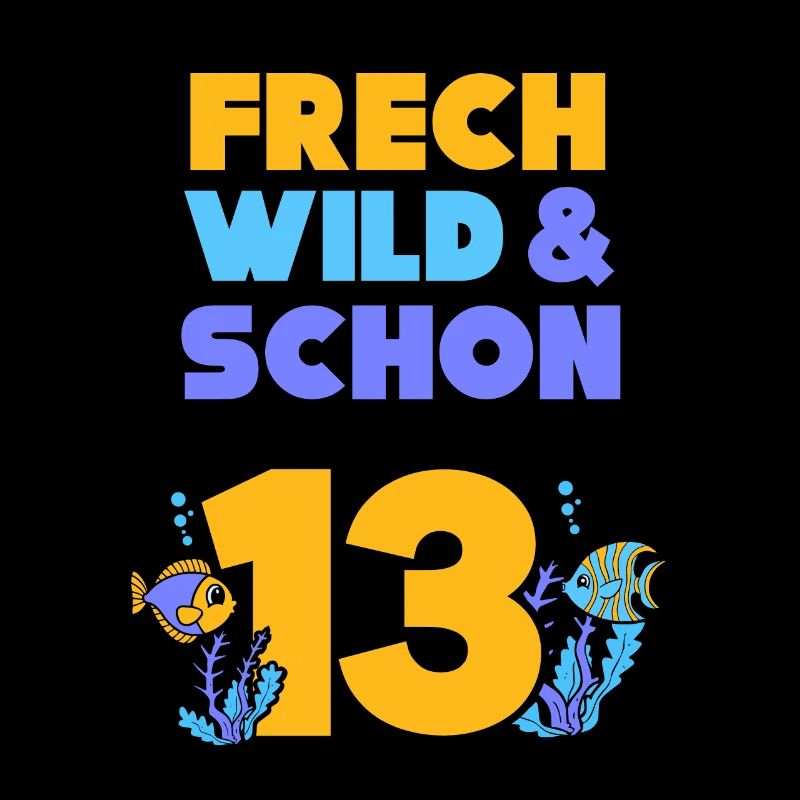 13 Jahre Geburtstag Junge Mädchen Fisch