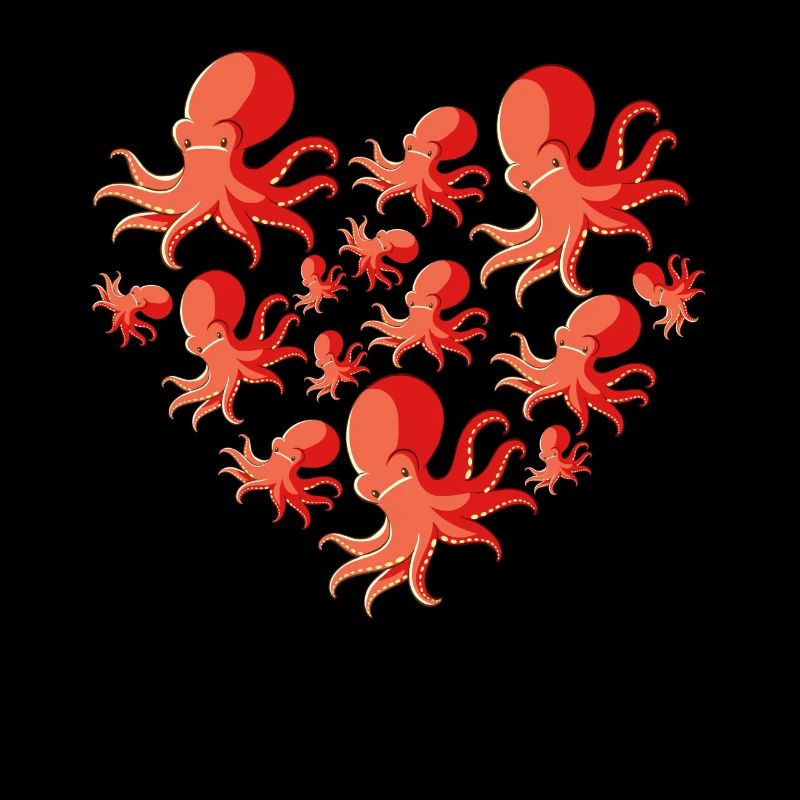 Herz Krake Octopus