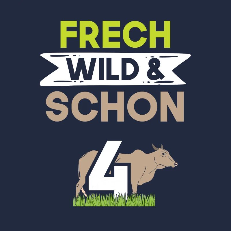4 Jahre Geburtstag Junge Mädchen Kuh