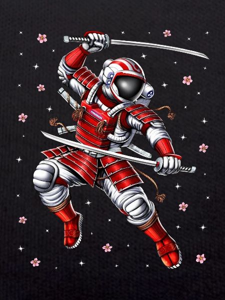 Astronauten-Samurai-Krieger