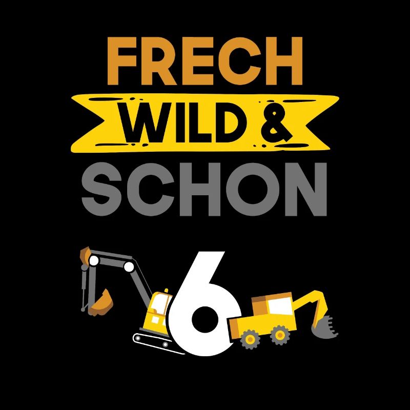 6 Jahre Geburtstag Junge Mädchen Bagger