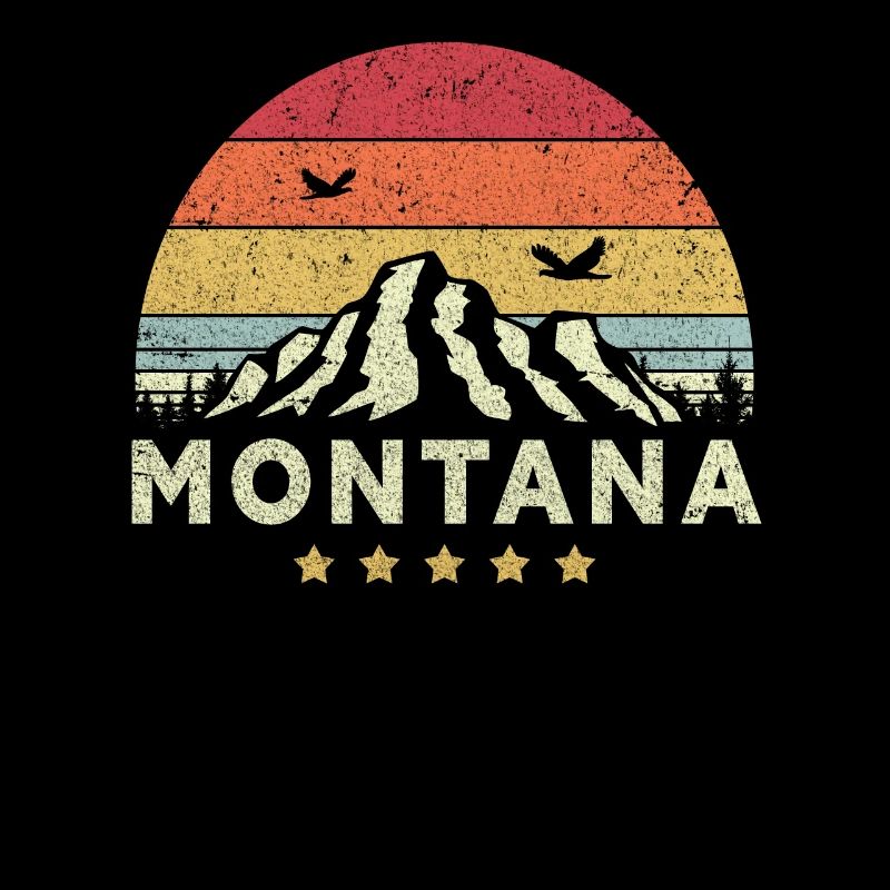Impression du Montana. Retro Style MT, USA Graphic