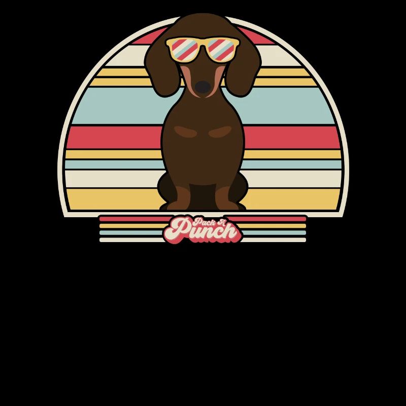 Dackel Print. Retro Style Grafik