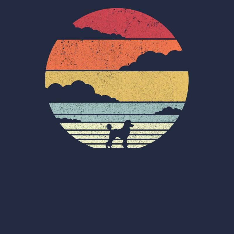 Graphique de caniche. Conception de style rétro