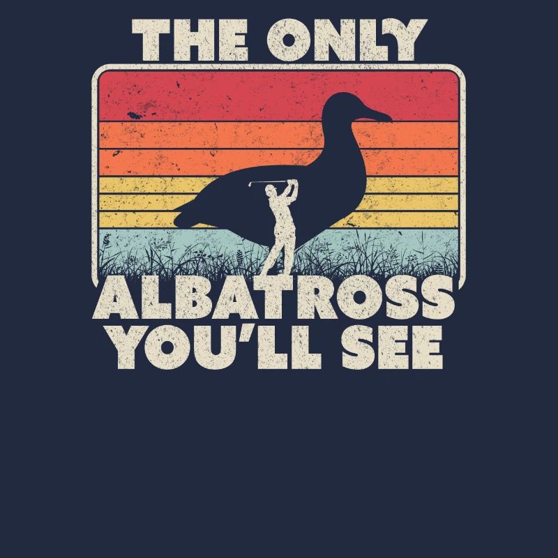Impression d'albatros. Graphique de golf rétro et drôle