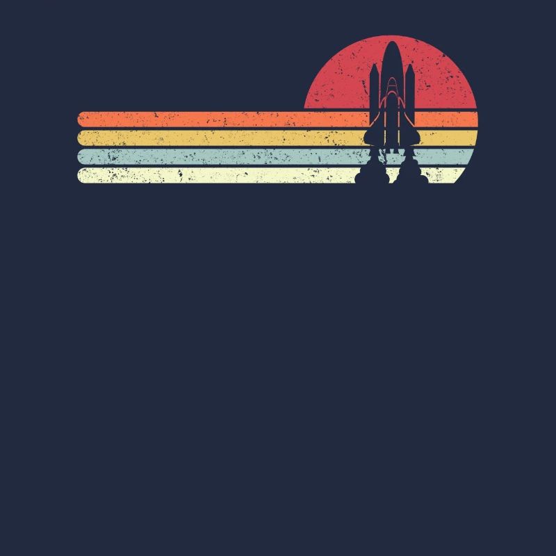 Space Shuttle Print. Retro Style Rocket Launch