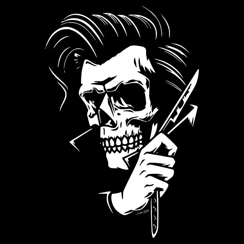 Rockabilly - Psychobilly 50s Hipster Skull