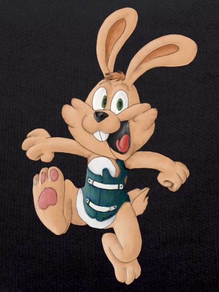 Hase mit Korsett