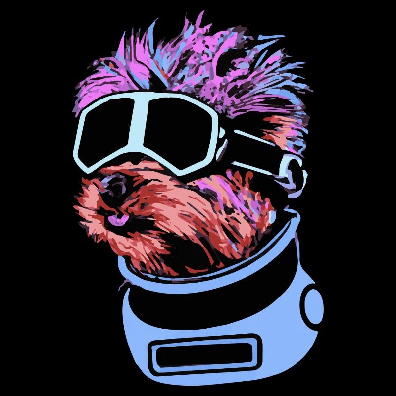 Synthwave Yorkshire Terrier Chien Yorkie