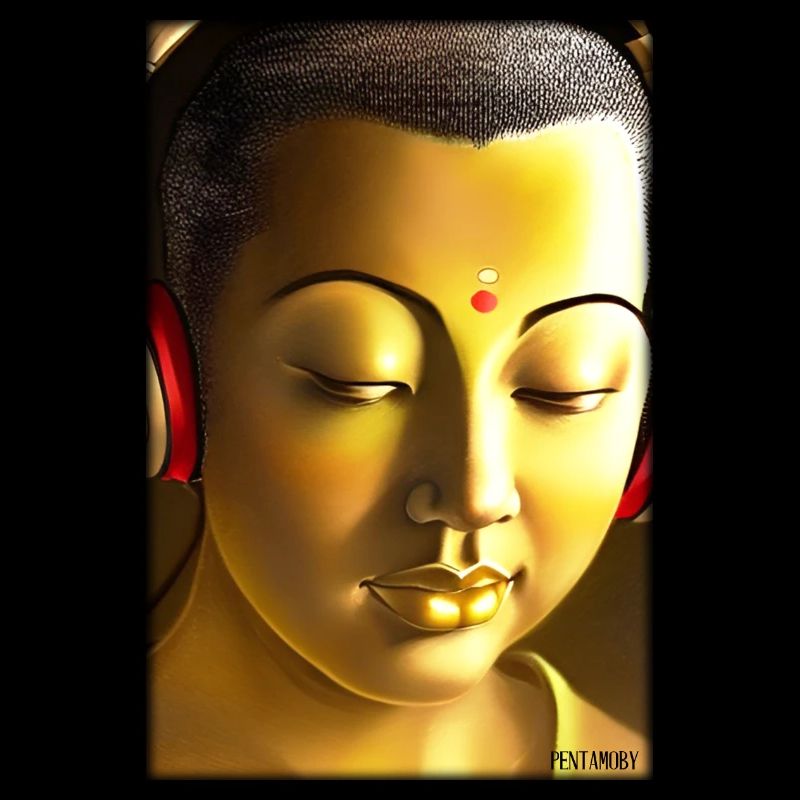 Buddha Weisheitslehrer DJ Kopfhörer Musik Party