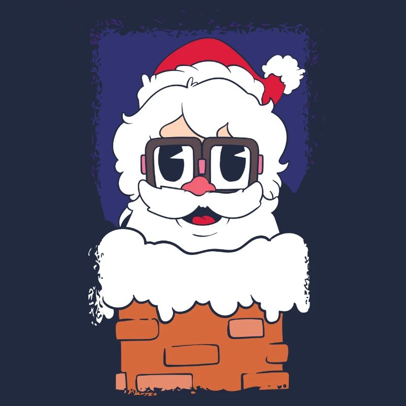 Le Père Noël dans la cheminée