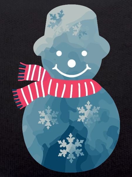 Snowman with pink scarf.