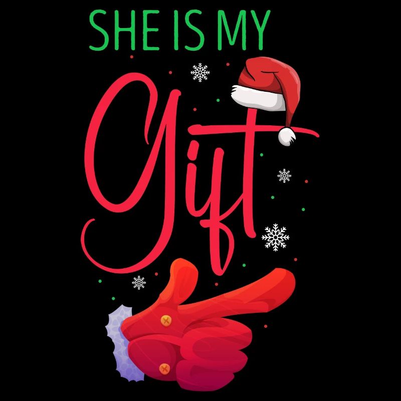 Elle est mon cadeau mignon Noël couples designs