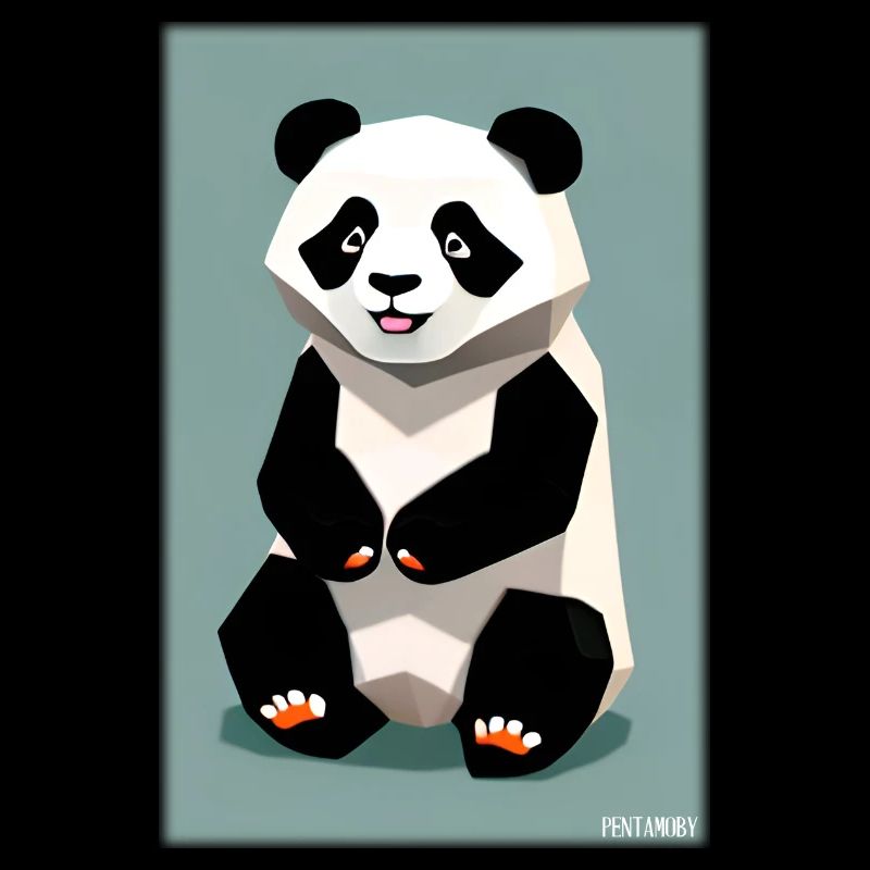 Panda Polygon Wild Pandabär Wildnis Zoo Tier