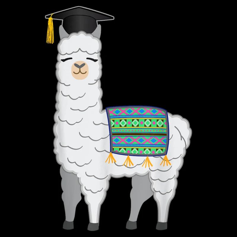 Funny Llama With Graduation Hat School Graduation