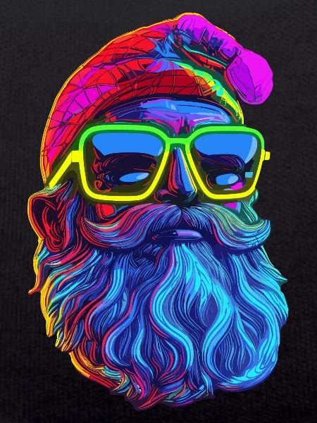 Neon Santa Popart