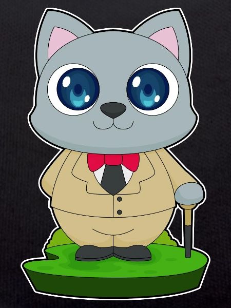 Cat Pensioner Walking Stick
