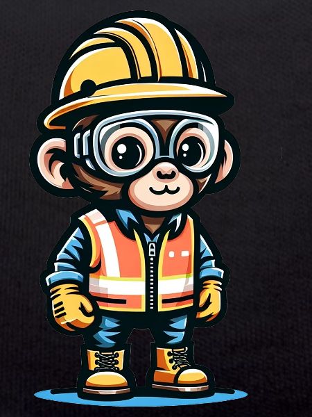 Cute Monkey Construction Worker
