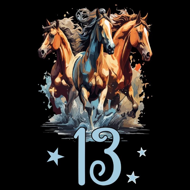 Geburtstag 13 Mädchen Pferd Reiten Stall Dreizehn