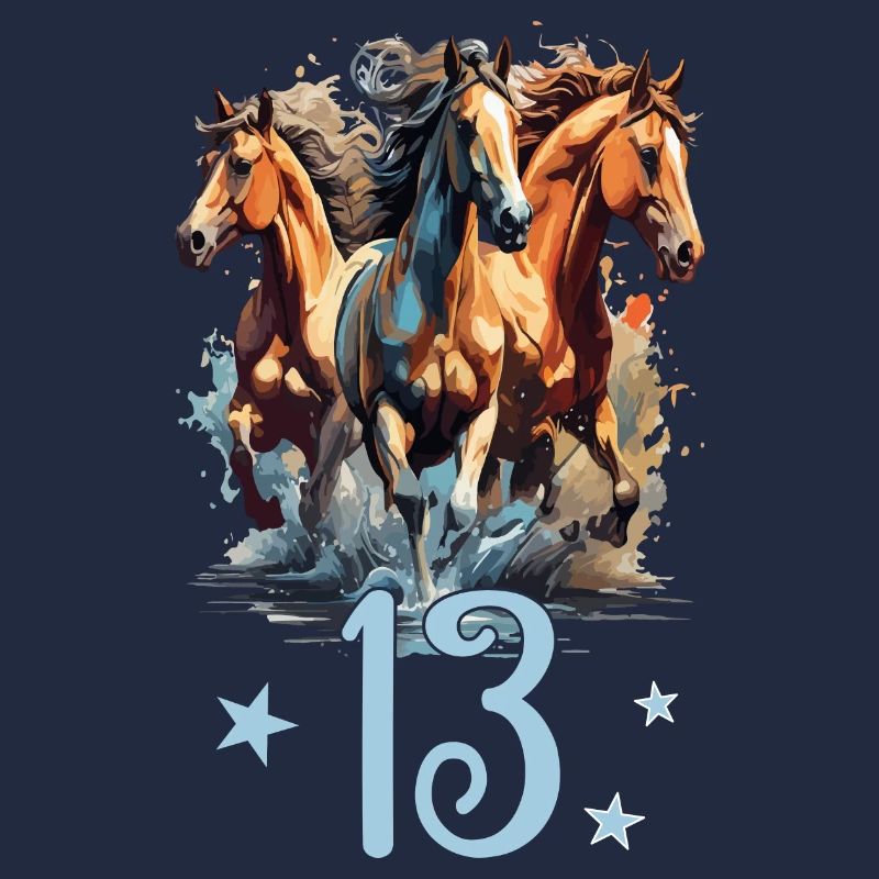 Geburtstag 13 Mädchen Pferd Reiten Stall Dreizehn